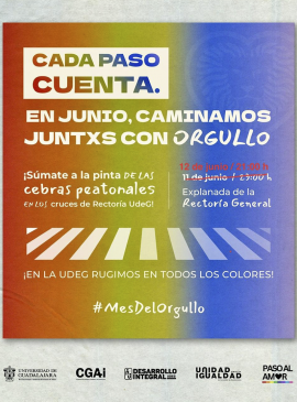 Cartel de ¡Súmate a la pinta de las cebras peatonales en los cruces de Rectoría UdeG! Cartel de ¡Súmate a la pinta de las cebras peatonales en los cruces de Rectoría UdeG!