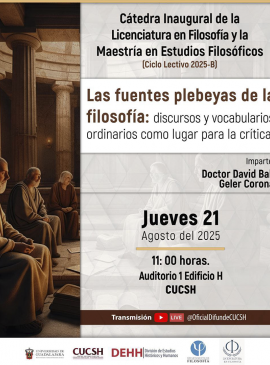 Cartel de la Cátedra Inaugural de la Licenciatura en Filosofía y la Maestría en Estudios Filosóficos (ciclo lectivo 2025-B)
