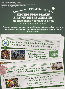 Cartel del Séptimo Foro Praxis a Favor de les Animales Cartel del Séptimo Foro Praxis a Favor de les Animales