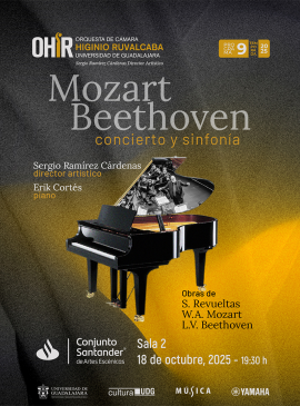 Cartel OHIR programa 9: Mozart-Beethoven: Concierto y sinfonía Cartel OHIR programa 9: Mozart-Beethoven: Concierto y sinfonía