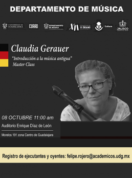 Cartel de la Master Class de Introducción a la Música Antigua