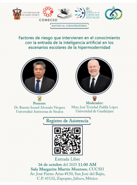 Cartel del Conversatorio: Factores de riesgo que intervienen en el conocimiento con la entrada de la inteligencia artificial en los escenarios escolares de la hipermodernidad Cartel del Conversatorio: Factores de riesgo que intervienen en el conocimiento con la entrada de la inteligencia artificial en los escenarios escolares de la hipermodernidad