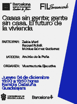 Cartel de Casas sin gente; gente sin casa. El futuro de la vivienda