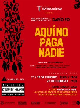Cartel de la Puesta en escena: Aquí no paga nadie
