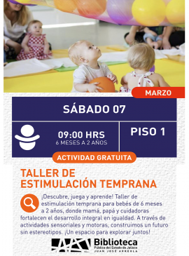 Cartel del Taller de estimulación temprana
