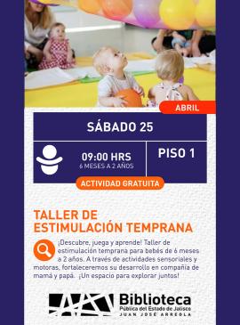 Cartel del Taller de estimulación temprana