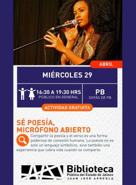 Cartel de Sé poesía, micrófono abierto