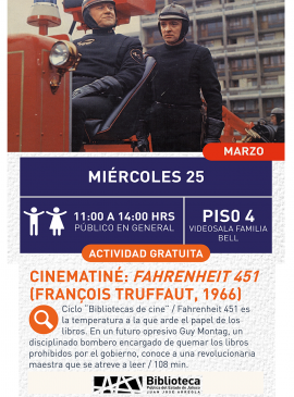 Cartel del Cinematiné: Fahrenheit 451 (François Truffaut, 1966)