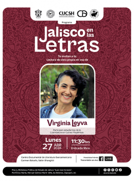 Cartel de la Lectura de obra propia en voz de Virginia Leyva