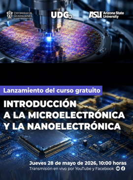 Cartel del Lanzamiento del curso gratuito internacional: Introducción a la Microelectrónica y la Nanoelectrónica