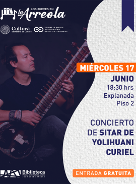 Cartel del Concierto de Sitar de Yolihuani Curiel