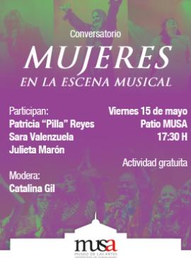 Cartel del Conversatorio: Mujeres en la escena musical