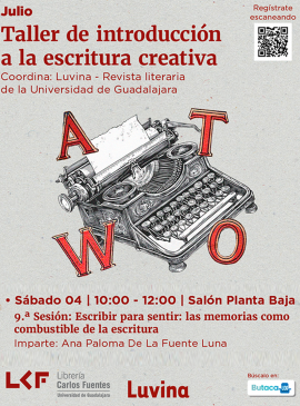 Cartel del Taller de introducción a la escritura creativa
