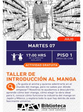 Cartel del Taller de introducción al manga