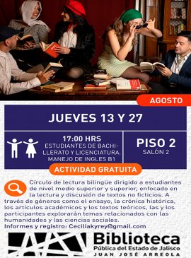 Cartel del Realitas socialis, círculo de lectura bilingüe de no ficción