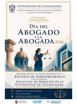 Cartel de la Ceremonia conmemorativa por el Día del Abogado y la Abogada 2026
