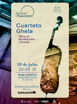 Cartel de las Noches de Paraninfo con el Cuarteto Ghela