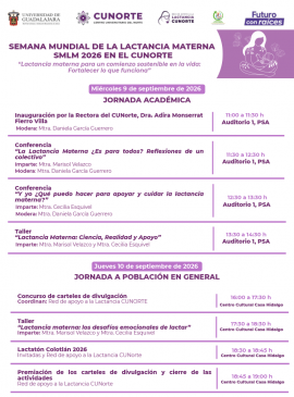 Cartel de la Semana Mundial de la Lactancia Materna en el CUNorte 2026
