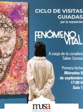 Cartel del Ciclo de visitas guiadas por la exposición Fenómeno vital