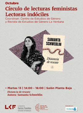 Cartel del Círculo de lecturas feministas: Lectoras indóciles: Distancia de rescate