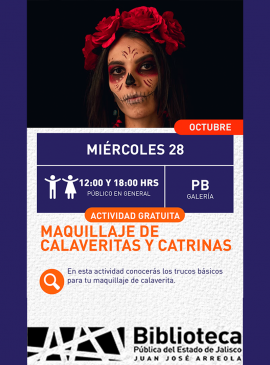 Cartel del Maquillaje de calaveritas y catrina