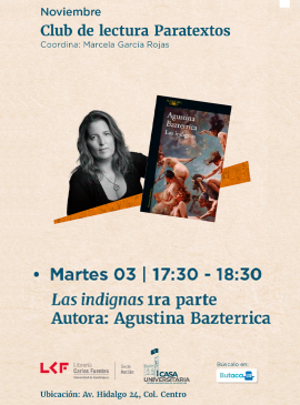 Cartel del Club de lectura “Paratextos”: Las indignas 1ra parte