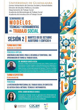 Cartel del Seminario de Modelos, Técnicas y Herramientas del Trabajo Social