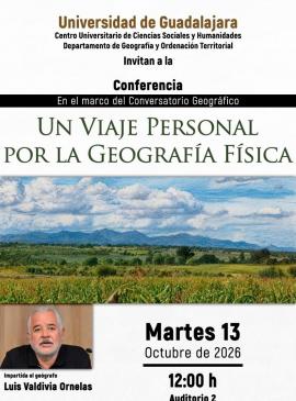 Cartel de la Conferencia: Un viaje personal por la geografía física
