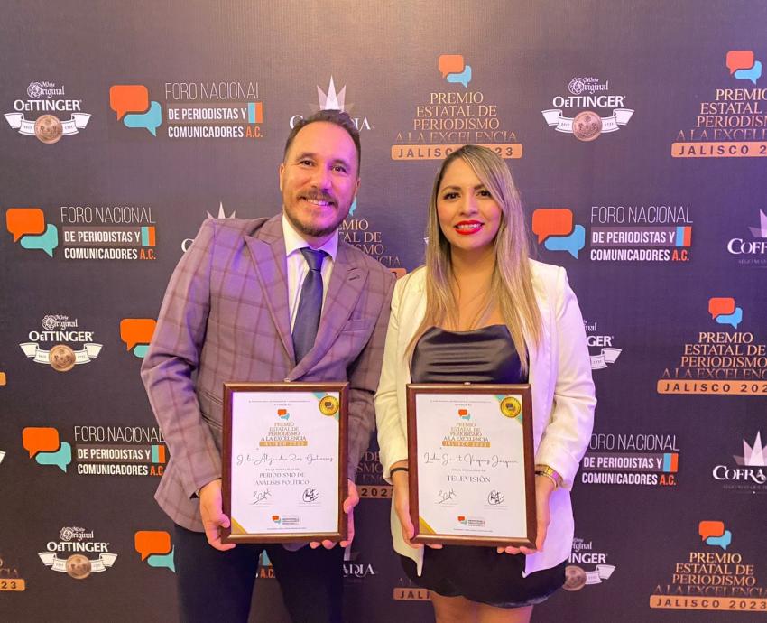 Reconocen a profesor y egresada de UDGVirtual con el Premio Estatal de Periodismo a la Excelencia 2023