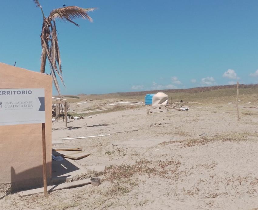 Sufre graves daños campamento tortuguero “La Gloria” tras el paso del huracán Lidia