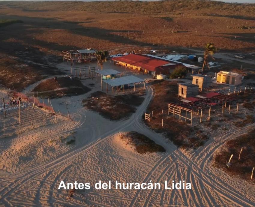 Sufre graves daños campamento tortuguero “La Gloria” tras el paso del huracán Lidia