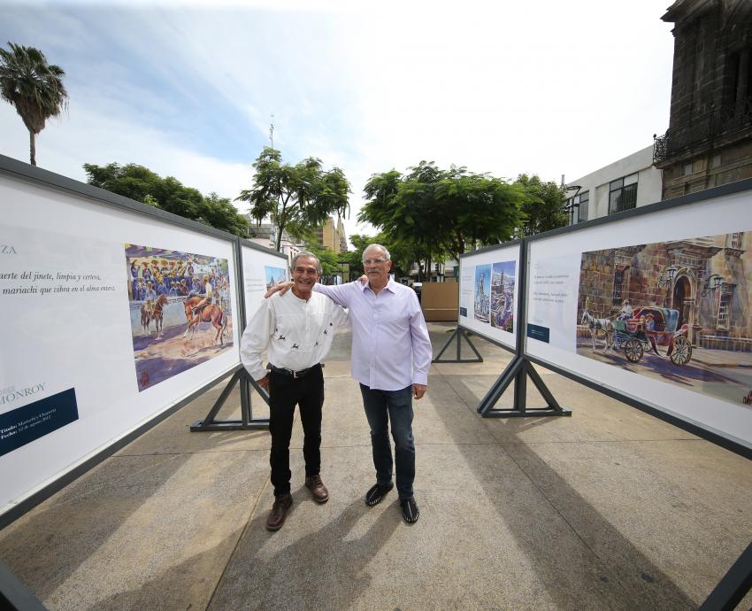 Inauguran placas de escritores y la exposición “Acuarela de luz, esto es Jalisco” en Paseo Alcalde