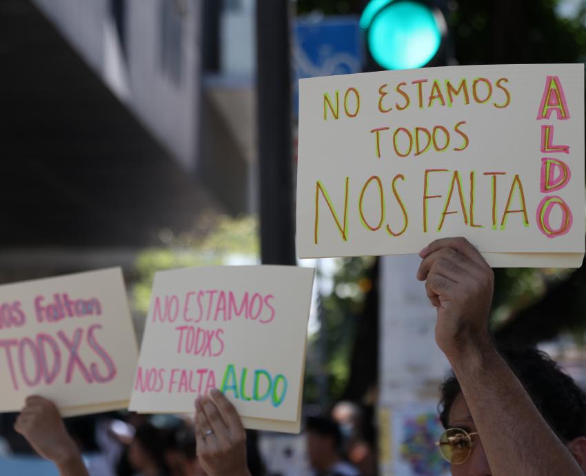 Para labores la Red Universitaria para exigir la aparición con vida del estudiante Aldo González Sevilla