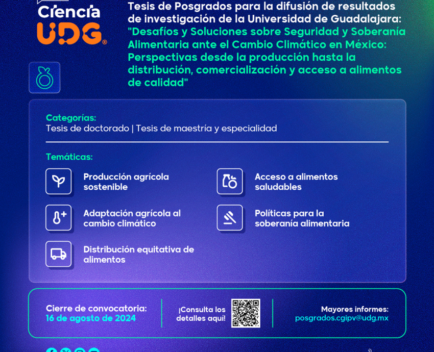 Invita UdeG a participar en la Tercera Edición del Concurso de Tesis de Posgrados