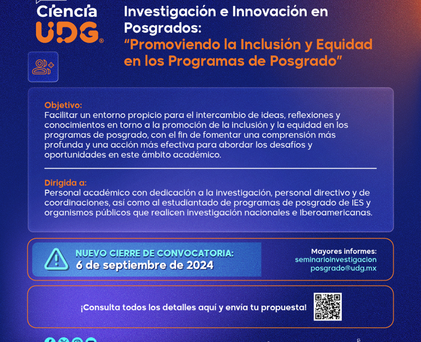 Inclusión y equidad en el Tercer Seminario de Innovación en Posgrados de la UdeG