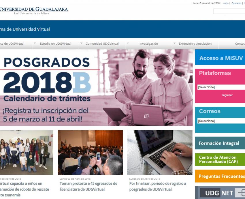 Cierre de convocatoria en posgrados de UDGVirtual