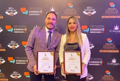 Reconocen a profesor y egresada de UDGVirtual con el Premio Estatal de Periodismo a la Excelencia 2023