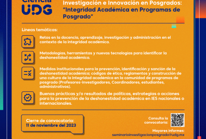 CGIPV abre convocatoria para el Seminario Permanente de Investigación e Innovación en Posgrados