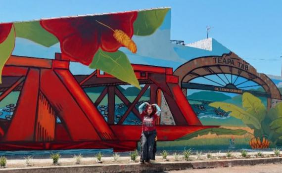 Plasma la memoria en mural de Teapa, Tabasco, estudiante del CUGuadalajara
