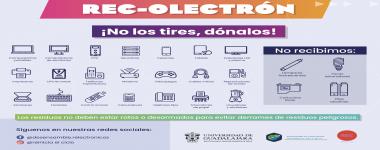 Cartel del Rec-olectrón. Si tienes residuos electrónicos ¡No los tires, recíclalos!