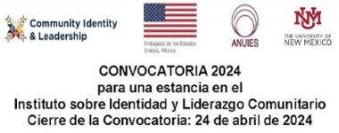 Cartel de la Convocatoria 2024 para una estancia en el Instituto sobre Identidad y Liderazgo Comunitario