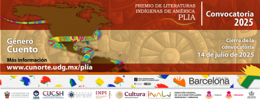 Cartel del Premio de Literaturas Indígenas de Américab (PLIA), convocatoria 2025