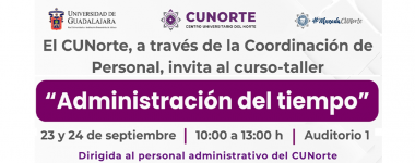Cartel del Curso-taller: Administración del tiempo