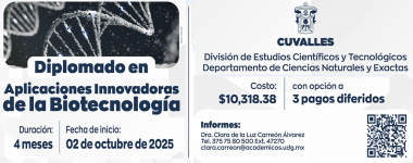 Cartel del Diplomado en Aplicaciones Innovadoras de la Biotecnología