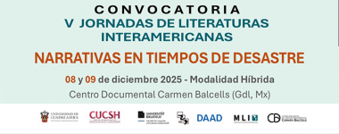 Cartel de la Convocatoria para participa en las V Jornadas de Literaturas Interamericanas
