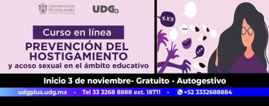 Cartel del Curso en línea para la Prevención del Hostigamiento