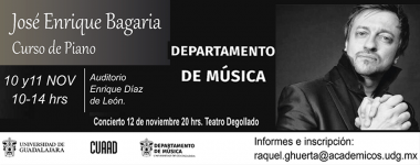 Cartel el Curso de piano con el maestro José Enrique Bagaria