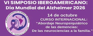 Cartel del Curso internacional: "Abordaje Neuropsiquiátrico de las demencias: De las neurociencias a la familia"