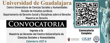 Cartel de la Maestría en Derecho, calendario 2027-A